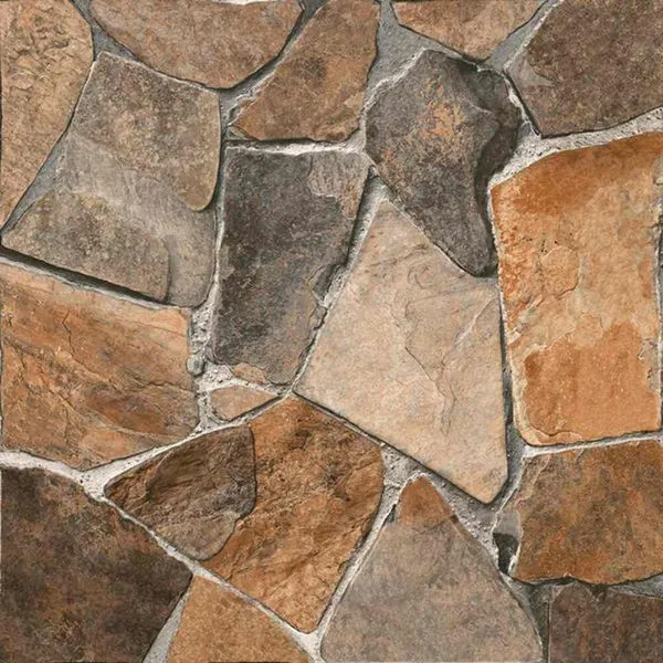 Piso Piedra Plus Retificado Rústico Marrom 60x60cm 2,50m2 (Lote 52)