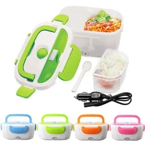Marmita Elétrica 12V para Carro Lunch Box Automática com Divisória Colher 1L 40W Yeet Marmita Eletrica Automatica 12v Para Carro Taxi Uber Lancheira Termica Com Divisorias Lunch Box