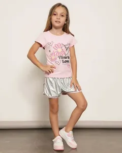 Short Infantil Holográfica Prateado 8