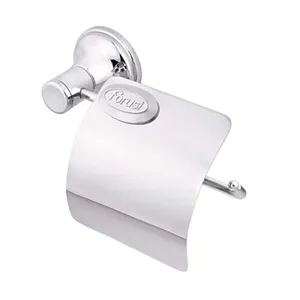 Porta papel higiênico cromado com tampa Galiza Forusi