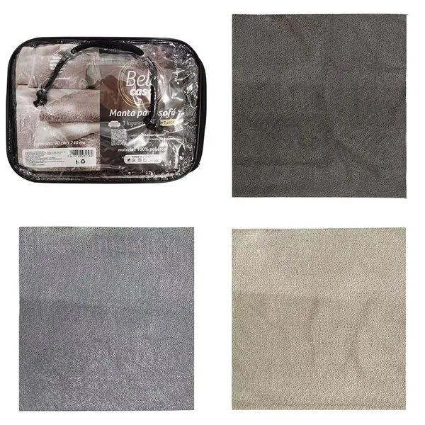 Manta Sofá 3 Lugares Bela Casa Sortida Poliéster 240x90cm Ref. LM3598BEL - HoneyHome