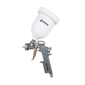 Pistola de Pintura Hvlp 6610 de Alumínio 600ml com 3 Bicos Jato Redondo Horizontal e Vertical Fertak Tools Pistola de Pintura Hvlp 6610 de Alumínio 600ml com 3 Bicos para Acabamento Uniforme Fertak Tools