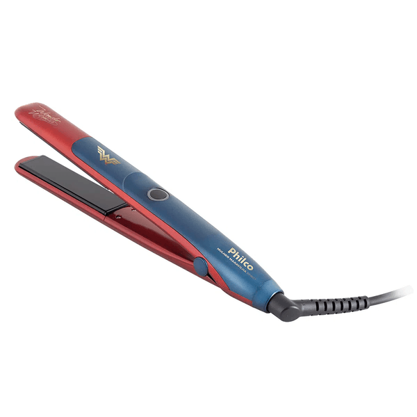 Prancha Britânia Mulher Maravilha, Com Íons Tourmaline, Bivolt, Vermelho/Azul - Ppr07
