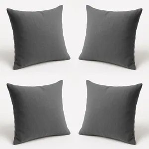 Kit 4 Almofadas Decorativas 42cm Suede Fofinha Lisa Sofá Cinza