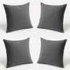 Kit 4 Almofadas Decorativas 42cm Suede Fofinha Lisa Sofá Cinza