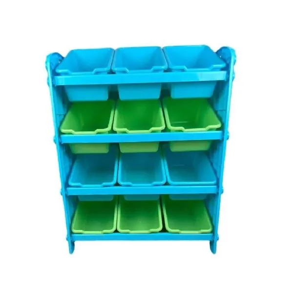 Organizador Infantil Estante Colorida Com 12 Gavetas Azul – Praticidade E Diversão No Quarto Das Crianças