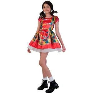 Fantasia Festa Junina Vestido 100 Poliéster Com Forro Tamanho M Vermelho - Regina Festas