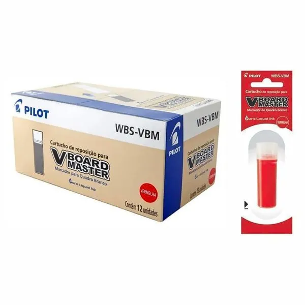 Refil para Marcador de Quadro Branco Pilot V-Board Master Escrita Suave Caixa com 12 Unidades Vermelho Caixa 12 Unidades Refil Marcador V-board Master (quadro Branco) Pilot Vermelho