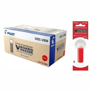 Refil para Marcador de Quadro Branco Pilot V-Board Master Escrita Suave Caixa com 12 Unidades Vermelho Caixa 12 Unidades Refil Marcador V-board Master (quadro Branco) Pilot Vermelho