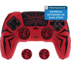 Capa para Controle PS5 Aranha Cibernética PlayVital Vermelho/Roxo A-MBI