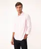 camisa comfort listrada manga longa rosa claro G