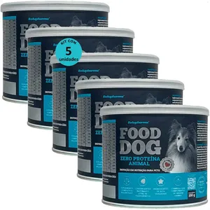 FOOD DOG ZERO PROTEÍNA ANIMAL 100G NUTRIÇÃO PARA CÃES ADULTOS KIT COM 5