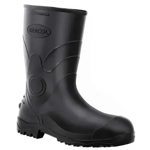 Bota de PVC Cano Curto Preta com Forro AcquaLev - BRACOL 38