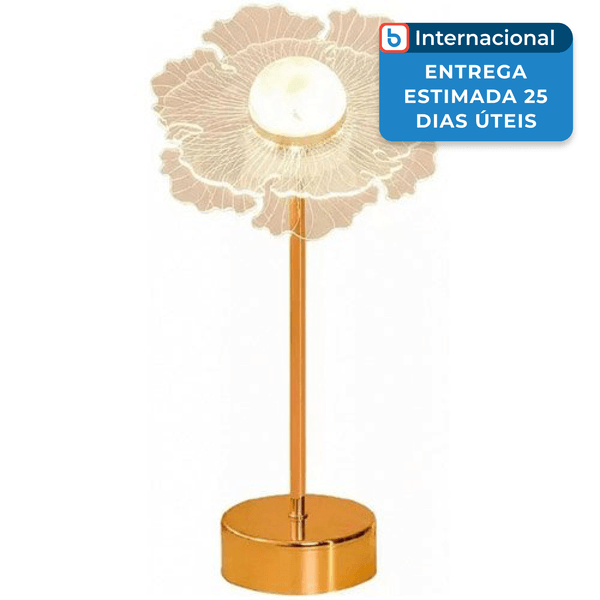 Luminária De Mesa Jone Led Girassol Dourado J-MBI