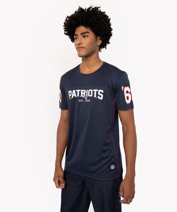 camiseta manga curta patriots nfl esportiva azul marinho GG