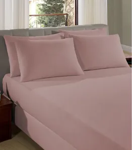 Lençol Liso King de Malha Com Elástico Vivaldi Rosa UN / Rosa