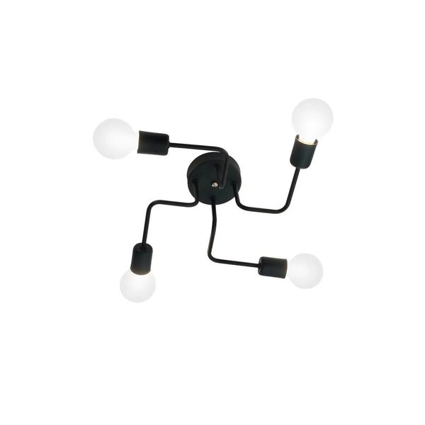 Plafon de Sobrepor Auremar para 4 Lâmpadas E27 60W Preto 36cm Plafon de sobrepor Auremar para 4 lâmpadas E27 60w preto