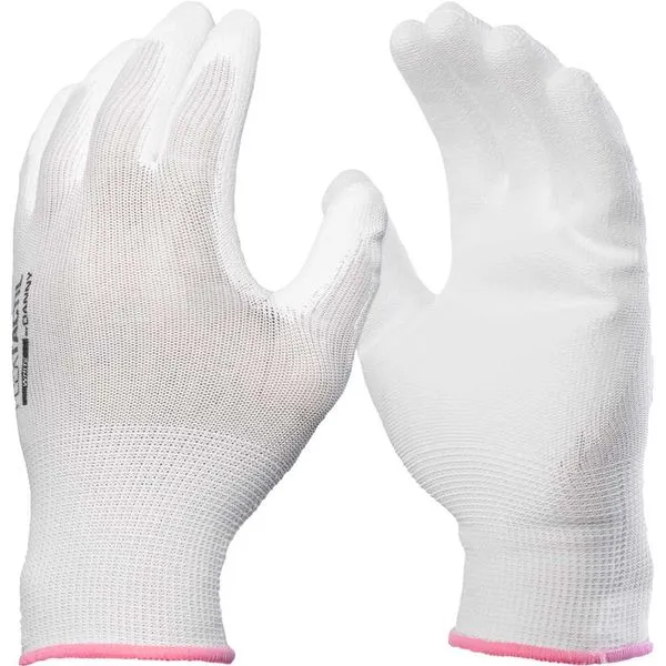 Luva de Nylon Palma Poliuretano Branca Flextactil DA12100BR - DANNY Luva Nylon de Poliuretano na Palma Branca G DA-12100 - Danny