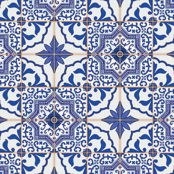 Papel de Parede Autoadesivo Azulejos Português 240036C Adesivo Decorativo Azul Contact Papel de Parede Autoadesivo Azulejos Português 240036C Azul Contact