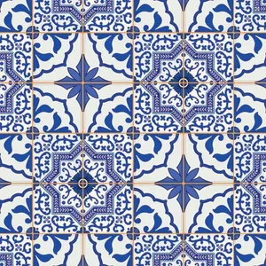 Papel de Parede Autoadesivo Azulejos Português 240036C Adesivo Decorativo Azul Contact Papel de Parede Autoadesivo Azulejos Português 240036C Azul Contact