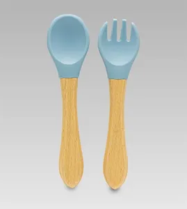 Kit Talheres em Silicone com 2 unidades Azul Twibex Azul