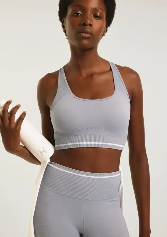Top Esportivo Nadador Sem Costura - Azul P