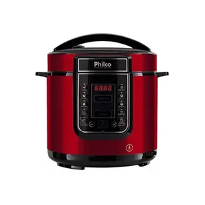 Panela de Pressão Elétrica Digital Philco PPPV Vermelha 6L 1000W com Painel e Desligamento Automático Vermelho 110V Panela de Pressão Elétrica Digital Philco PPPV Vermelha 6L 1000W com Painel Vermelho 110V
