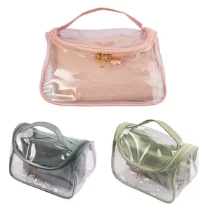 Necessaire Transparente Sortida Plástico PU e PVC 22x14,5x14cm LM3892 - honeyhome