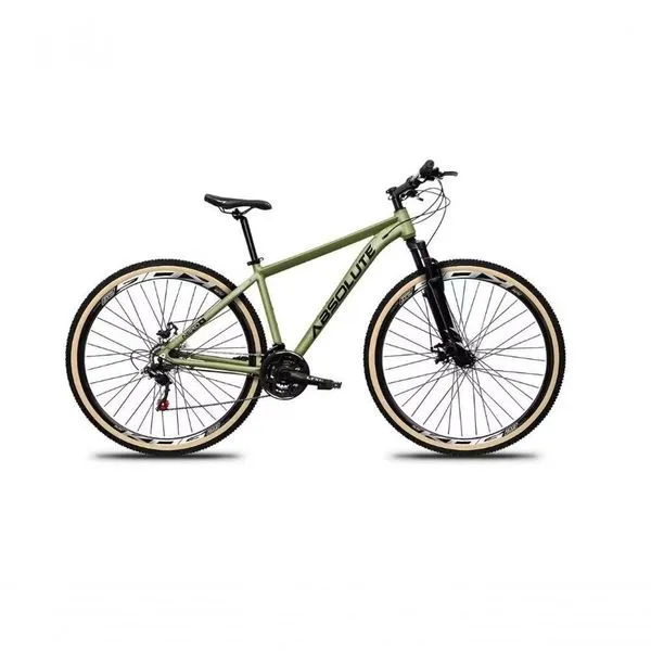 Bicicleta Aro 29 Absolute Nero 5 Alumínio 27v K7 Freio Disco Mecânico Garfo Suspensão Pneu Com Faixa - Oliva Tam.21