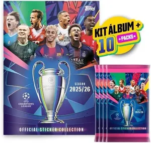 UEFA CHAMPIONS LEAGUE 2026 KIT ALBUM BROCHURA + 60 FIGURINHAS - TOPPS