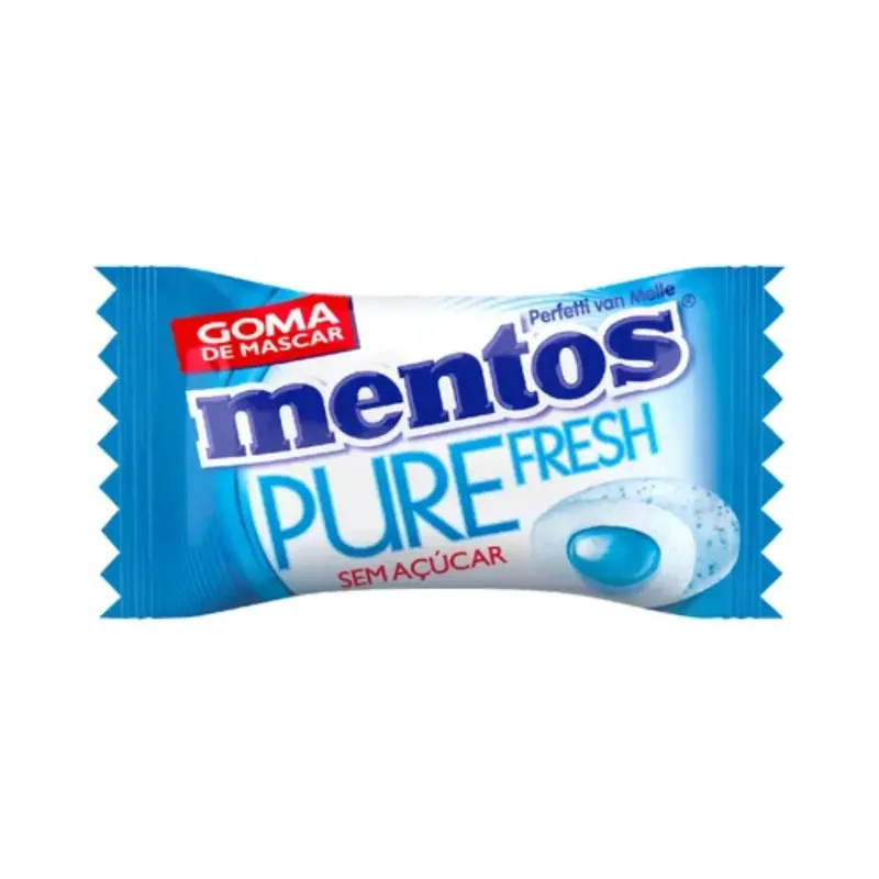 Chiclete Mentos Pure Fresh Sem Açúcar Individual - Caixa 60 unidades