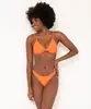 biquíni calcinha asa delta canelada com proteção uv50 laranja PP