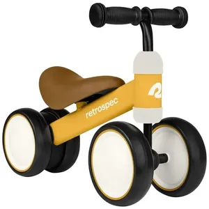 Bicicleta sem Pedal Infantil com 4 Rodas para Crianças de 1 a 4 Anos, Amarela, RETROSPEC 4507, Amarelo 110v
