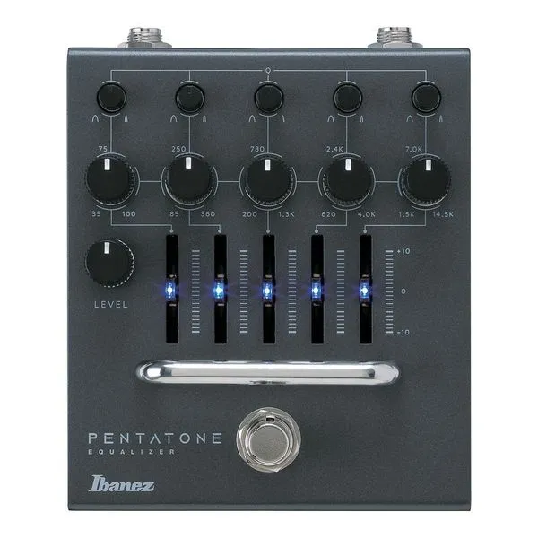 Pedal Equalizador Ibanez Pentatone Series PTEQ Paramétrico 5 Bandas com Controle Q Variável Pedal Equalizador Ibanez Pentatone PTEQ Paramétrico 5 Bandas