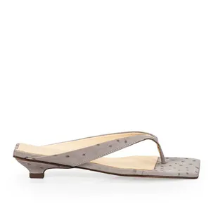 Mule Salto Baixo Couro Nobuck Cinza Carbono 38
