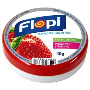 Bala Flopi Sem Açúcar Sabor Morango BALA FLOPI S/ACUCAR