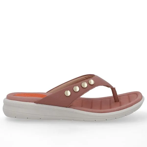 Chinelo Plataforma Couro Rosa 35