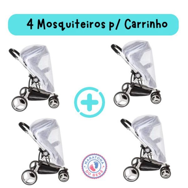 Mosquiteiro para Carrinho Universal Portatil 1 e 00m X 1 e 10m Proteção Contra Insetos Branco Kit 4 Peças OEM Mosquiteiro para Carrinho Universal Portatil 1 e 00m X 1 e 10m Kit 4 Unidades Branco OEM