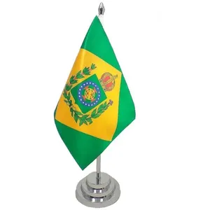 Bandeira De Mesa Brasil Império 1822-1889 29 Cm Alt.Mastro