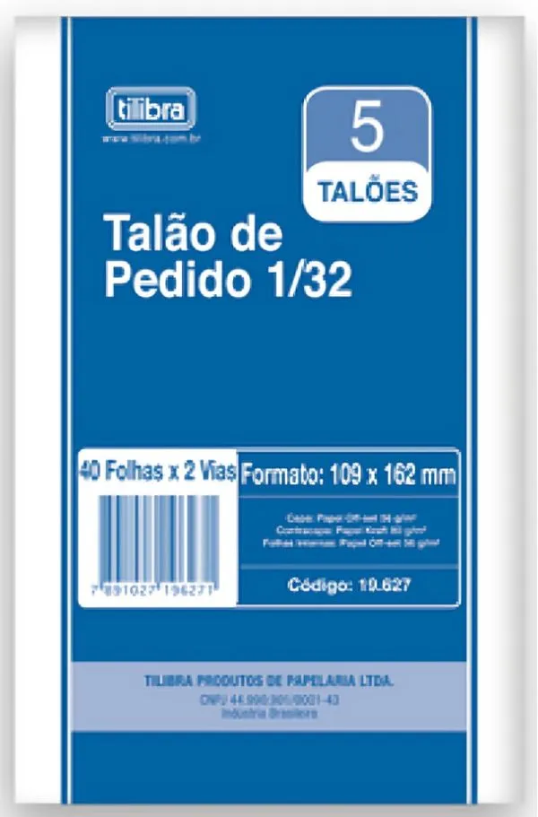 Bloco Pedido 1/32 40x2 Folhas