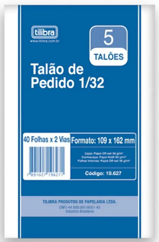 Bloco Pedido 1/32 40x2 Folhas