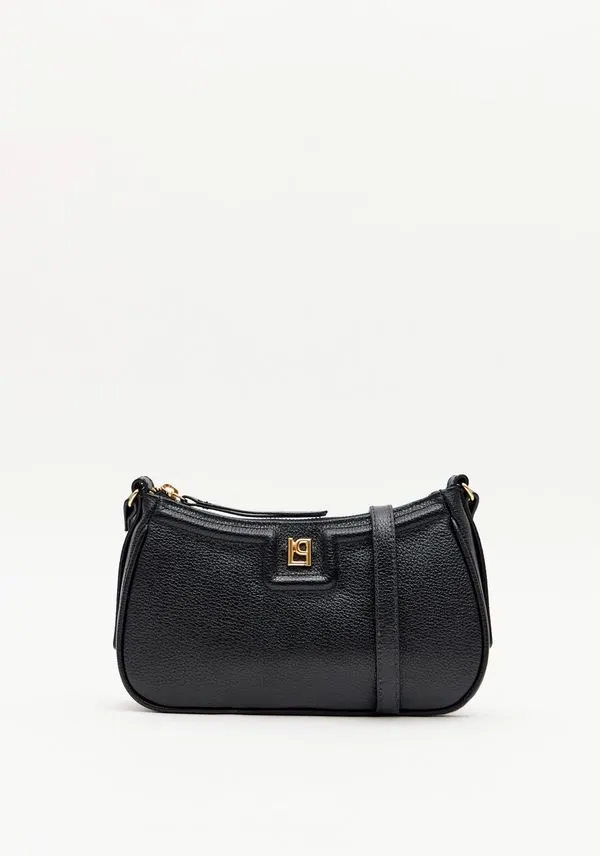 Bolsa Couro Crossbody Com Enfeite LP Preto U