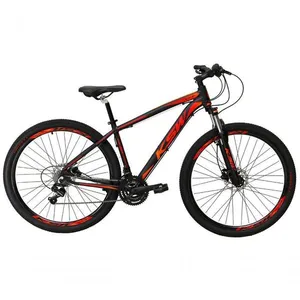 Bicicleta Aro 29 Ksw 21v Com Suspensão E Freios A Disco - Preto-laranja E Vermelho - 15"