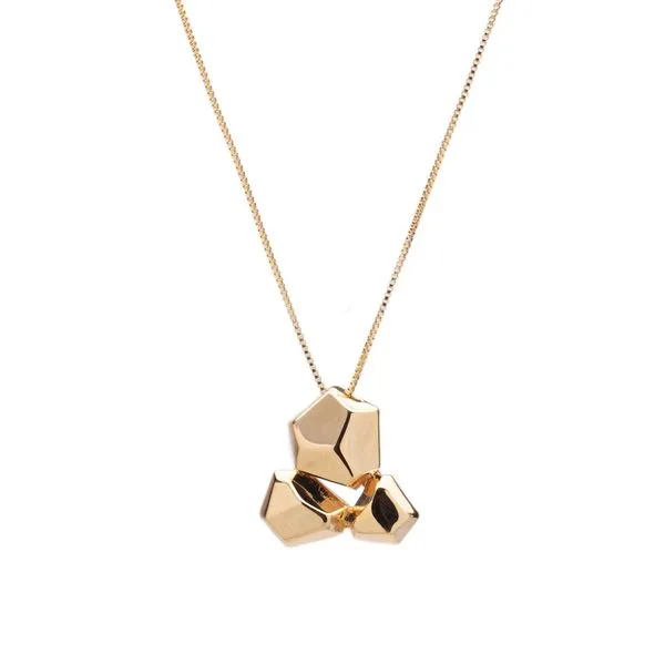 Colar Peônia Dourado Dourado Ajustável