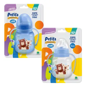Kit 2 Copos Treinamento com Alça Bico Rígido e Macio 240ml