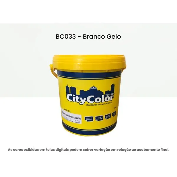Tinta Acrílica Citycolor Econômica Fosco Branco Gelo 3,6 Litros 064BC033 (MP)