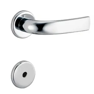 Conjunto de Fechadura 235 em Zamac Para Banheiro ST1 40 Roseta 323 de Inox Cromado - 18013008-1 - LA Fonte