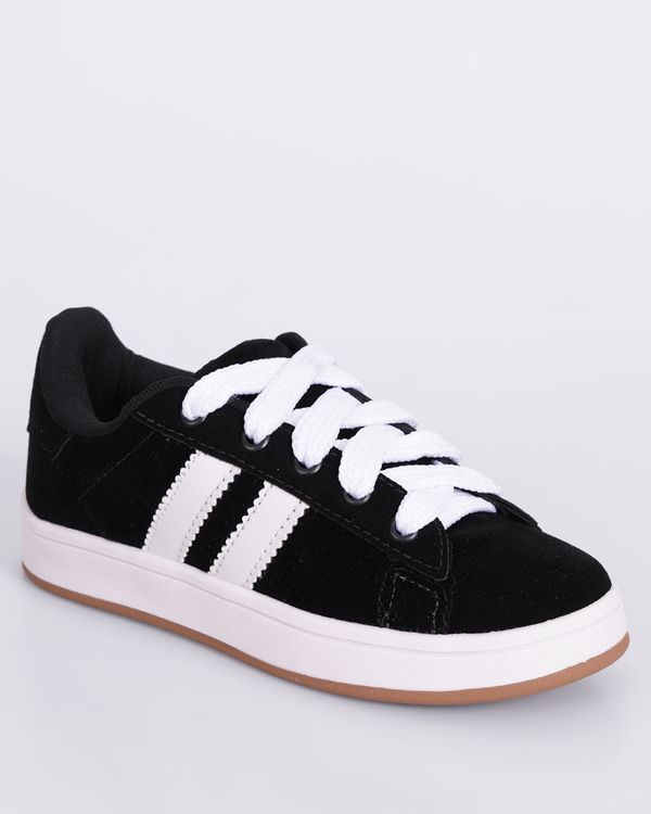 Tênis Infantil Casual com Recortes Preto 32