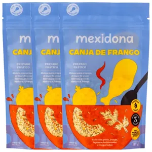 Canja de Frango Mexidona contendo 3 pacotes de 115g cada