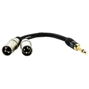 Cabo Adaptador P10 Mono Para 2 Xlr Macho - 30 Cm